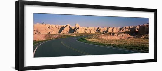 Road Passing Through Mountains, Badlands National Park, South Dakota, USA-null-Framed Photographic Print