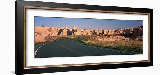 Road Passing Through Mountains, Badlands National Park, South Dakota, USA-null-Framed Photographic Print