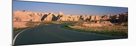 Road Passing Through Mountains, Badlands National Park, South Dakota, USA-null-Mounted Photographic Print