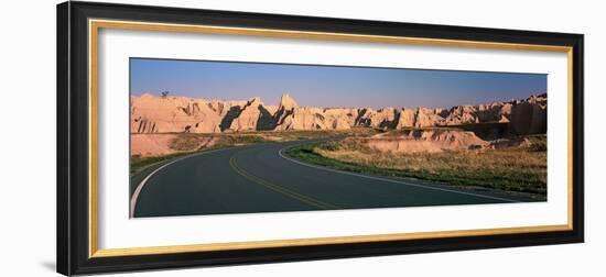 Road Passing Through Mountains, Badlands National Park, South Dakota, USA-null-Framed Photographic Print