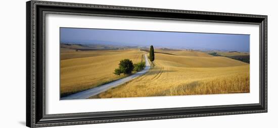 Road Running Through Open Countryside, Orcia Valley, Siena Region, Tuscany, Italy-Bruno Morandi-Framed Photographic Print