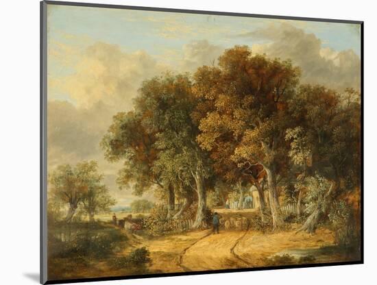 Road Scene at Intwood, 1830 (Oil on Panel)-James Stark-Mounted Giclee Print