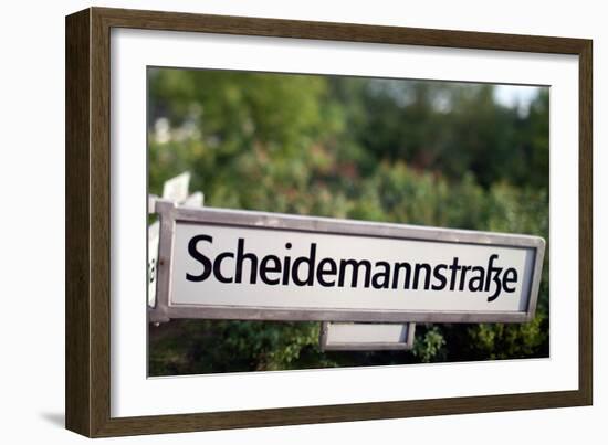 Road Sign Berlin-Felipe Rodriguez-Framed Photographic Print