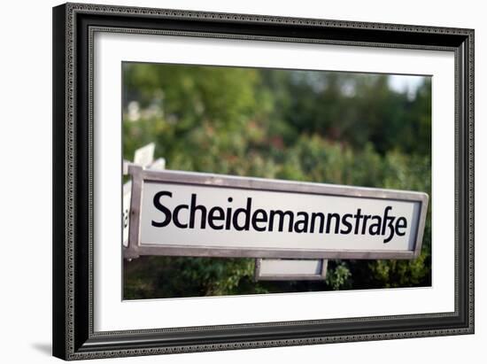 Road Sign Berlin-Felipe Rodriguez-Framed Photographic Print