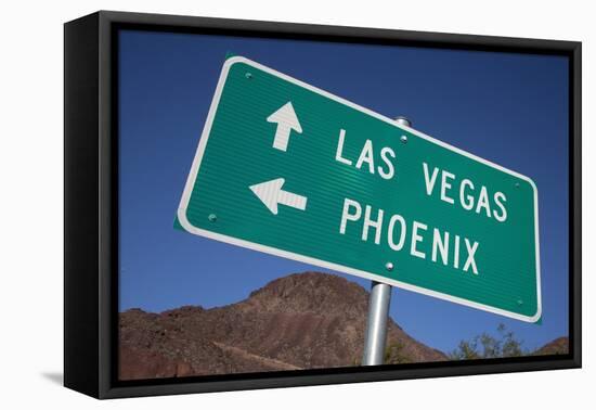 Road Sign Points to Las Vegas and Phoenix-Joseph Sohm-Framed Premier Image Canvas