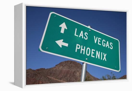 Road Sign Points to Las Vegas and Phoenix-Joseph Sohm-Framed Premier Image Canvas