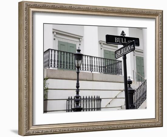 Road Signs in Johnson Square, Savannah, Georgia, United States of America, North America-Richard Cummins-Framed Photographic Print