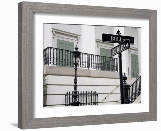 Road Signs in Johnson Square, Savannah, Georgia, United States of America, North America-Richard Cummins-Framed Photographic Print