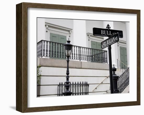 Road Signs in Johnson Square, Savannah, Georgia, United States of America, North America-Richard Cummins-Framed Photographic Print