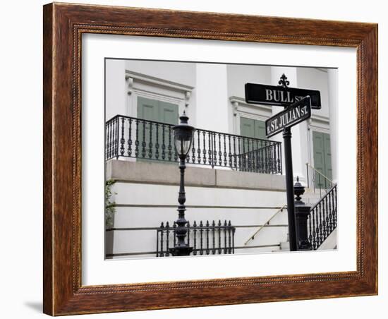 Road Signs in Johnson Square, Savannah, Georgia, United States of America, North America-Richard Cummins-Framed Photographic Print