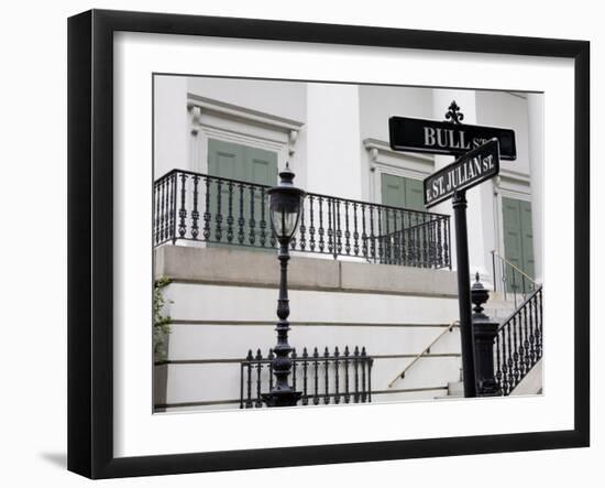 Road Signs in Johnson Square, Savannah, Georgia, United States of America, North America-Richard Cummins-Framed Photographic Print