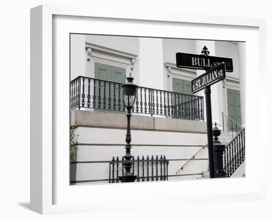 Road Signs in Johnson Square, Savannah, Georgia, United States of America, North America-Richard Cummins-Framed Photographic Print