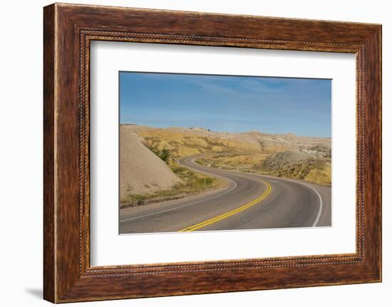 Road Swings Through the Badlands National Park, South Dakota, Usa-Michael Runkel-Framed Photographic Print