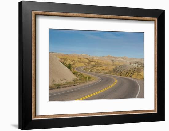 Road Swings Through the Badlands National Park, South Dakota, Usa-Michael Runkel-Framed Photographic Print