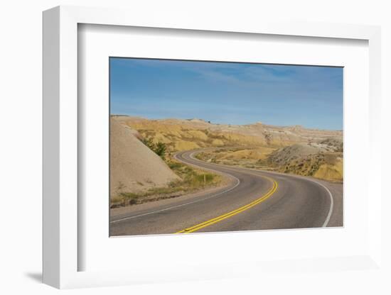 Road Swings Through the Badlands National Park, South Dakota, Usa-Michael Runkel-Framed Photographic Print