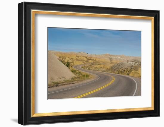 Road Swings Through the Badlands National Park, South Dakota, Usa-Michael Runkel-Framed Photographic Print