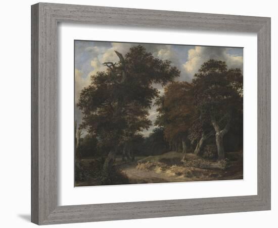 Road Through an Oak Forest, 1646-1647-Jacob Isaacksz Van Ruisdael-Framed Giclee Print