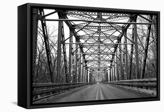 Road through Metal Bridge Tunnel-SNEHITDESIGN-Framed Premier Image Canvas