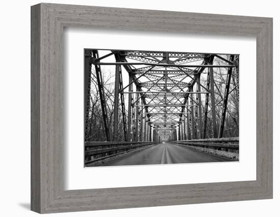 Road through Metal Bridge Tunnel-SNEHITDESIGN-Framed Photographic Print