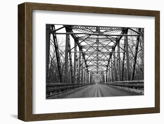 Road through Metal Bridge Tunnel-SNEHITDESIGN-Framed Photographic Print