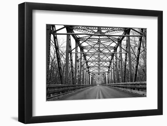 Road through Metal Bridge Tunnel-SNEHITDESIGN-Framed Photographic Print