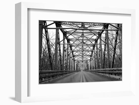 Road through Metal Bridge Tunnel-SNEHITDESIGN-Framed Photographic Print