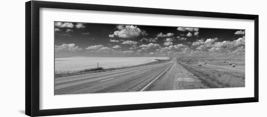 Road through the prairies of Eastern South Dakota, USA-null-Framed Photographic Print