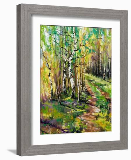 Road To Autumn Wood-balaikin2009-Framed Art Print