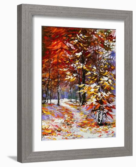 Road To Autumn Wood-balaikin2009-Framed Art Print