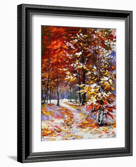 Road To Autumn Wood-balaikin2009-Framed Art Print