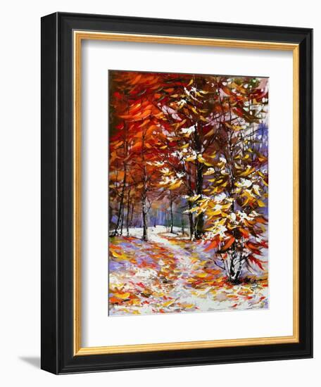 Road To Autumn Wood-balaikin2009-Framed Art Print