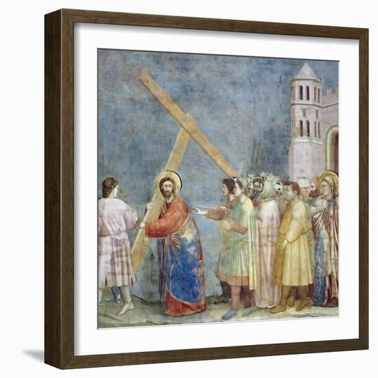 Road to Calvary, Detail from Life and Passion of Christ-Giotto di Bondone-Framed Giclee Print