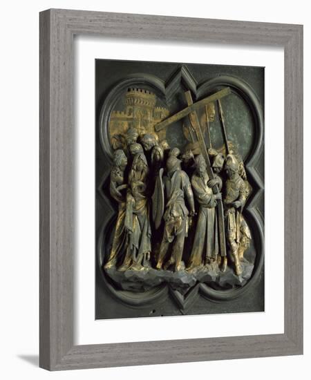 Road to Calvary, Panel-Lorenzo Ghiberti-Framed Giclee Print