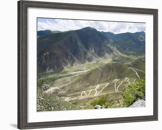 Road to Ganden Monastery, Near Lhasa, Tibet, China-Ethel Davies-Framed Photographic Print