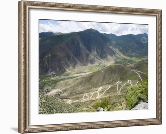 Road to Ganden Monastery, Near Lhasa, Tibet, China-Ethel Davies-Framed Photographic Print