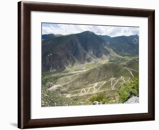 Road to Ganden Monastery, Near Lhasa, Tibet, China-Ethel Davies-Framed Photographic Print