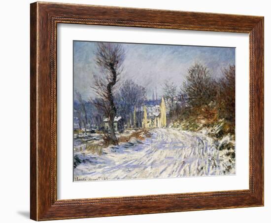 Road to Giverny in Winter-Claude Monet-Framed Giclee Print