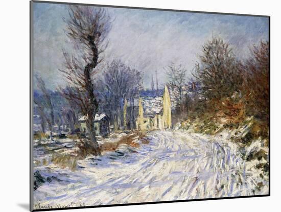 Road to Giverny in Winter-Claude Monet-Mounted Giclee Print