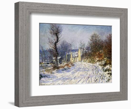 Road to Giverny in Winter-Claude Monet-Framed Giclee Print