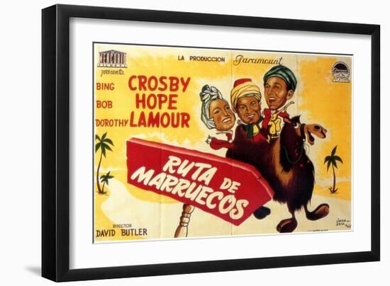 Road to Morocco, Spanish Movie Poster, 1942-null-Framed Art Print