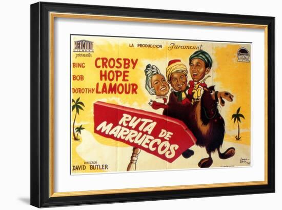 Road to Morocco, Spanish Movie Poster, 1942-null-Framed Art Print