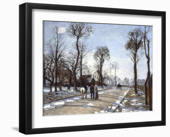 Road to  Versailles at Louveciennes: Winter and Snow-Camille Pissarro-Framed Art Print