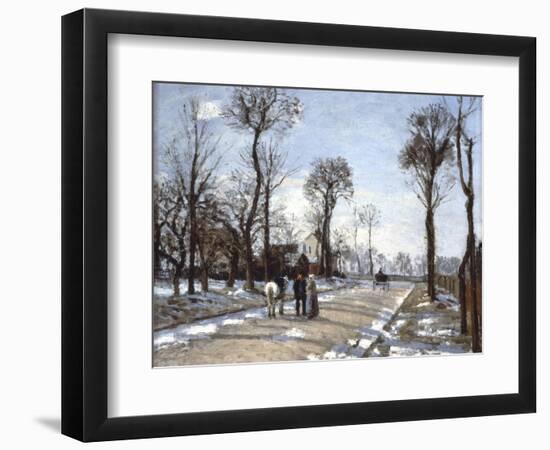 Road to  Versailles at Louveciennes: Winter and Snow-Camille Pissarro-Framed Art Print