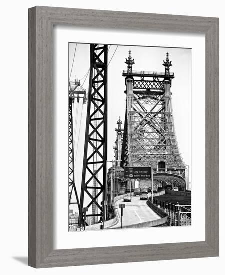 Road Traffic Exit on "59th Street Bridge" (Queensboro Bridge), Manhattan Downtown, NYC-Philippe Hugonnard-Framed Photographic Print