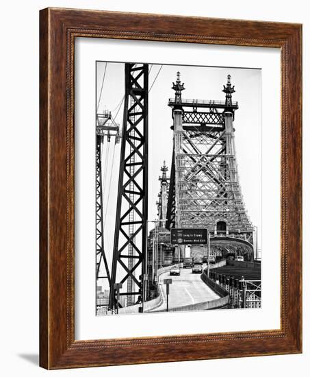 Road Traffic Exit on "59th Street Bridge" (Queensboro Bridge), Manhattan Downtown, NYC-Philippe Hugonnard-Framed Photographic Print