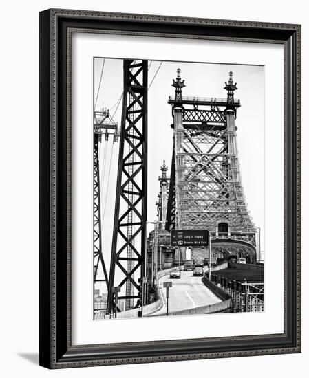 Road Traffic Exit on "59th Street Bridge" (Queensboro Bridge), Manhattan Downtown, NYC-Philippe Hugonnard-Framed Photographic Print