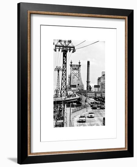 Road Traffic on "59th Street Bridge" (Queensboro Bridge), Manhattan Downtown, NYC, White Frame-Philippe Hugonnard-Framed Art Print