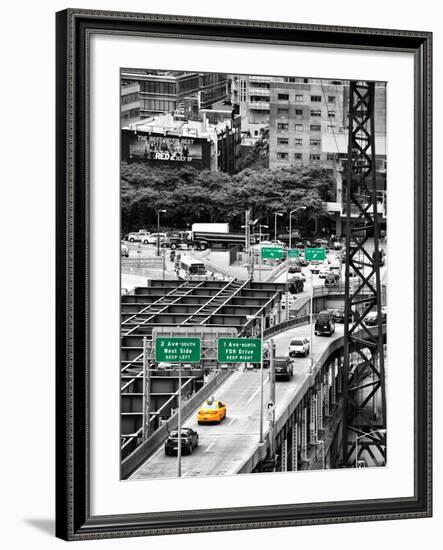 Road Traffic on "59th Street Bridge" (Queensboro Bridge), Manhattan Downtown, NYC-Philippe Hugonnard-Framed Photographic Print