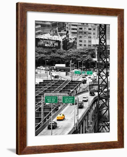 Road Traffic on "59th Street Bridge" (Queensboro Bridge), Manhattan Downtown, NYC-Philippe Hugonnard-Framed Photographic Print