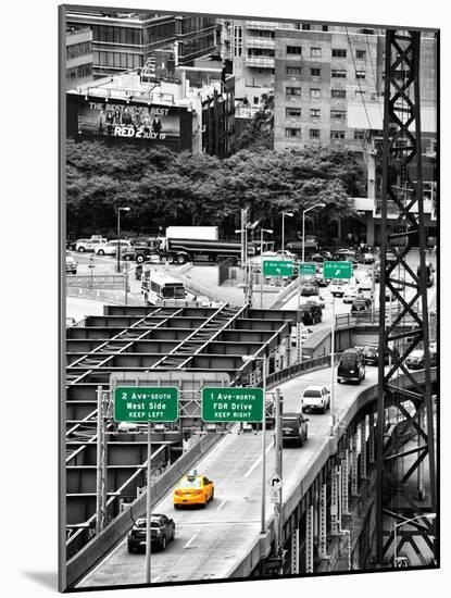 Road Traffic on "59th Street Bridge" (Queensboro Bridge), Manhattan Downtown, NYC-Philippe Hugonnard-Mounted Photographic Print